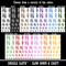 Love Text Stacked Temporary Tattoo Water Resistant Fake Body Art Set Collection